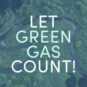 Text reading Let Green Gas Count!